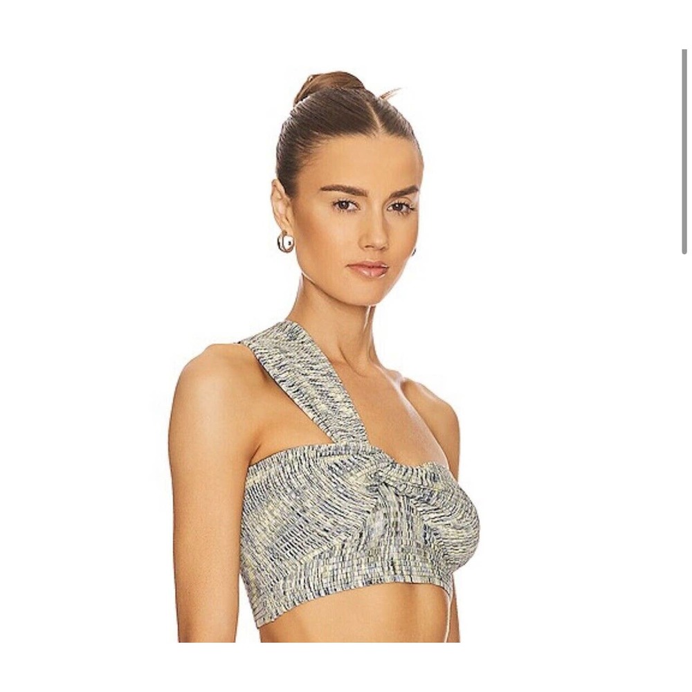 Simkhai Elyssa Draped Top Women's Size M Basil Space Dye Rayon One Shoulder